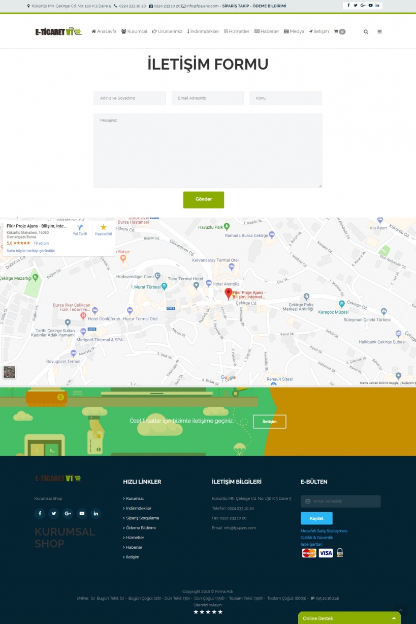Eticaret sitesi kurma İletişim