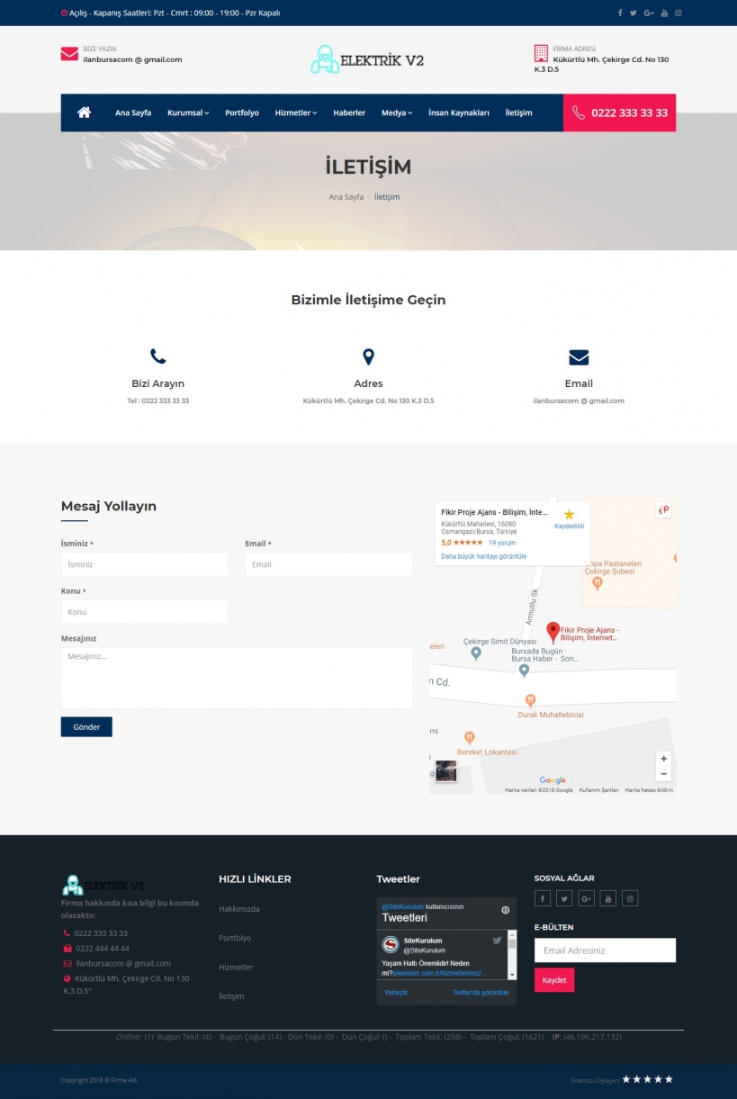 Elektrikçi Scripti - Elektrikçi Sitesi - Elektrikçi Web Sitesi - Elektrikçi Firma Web Sitesi